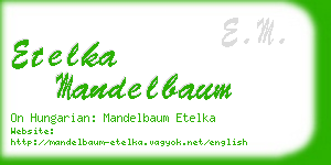 etelka mandelbaum business card